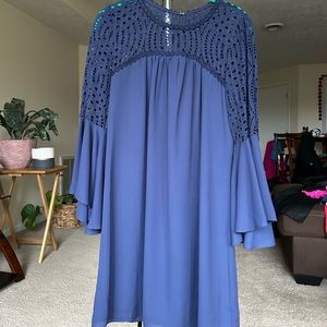 Crochet topped dress with bell sleeves from Lily Pulitzer